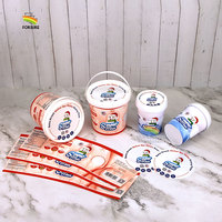 Bocaux en plastique de 1 L, gobelets en PP pour yaourt, impression IML, emballage pour crème glacée, conteneur en plastique, seau en plastique PP de 1 litre pour crème glacée