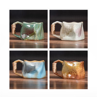 Tasse à café en céramique irrégulière rétro avec poignée, personnalisable, vente en gros directe d'usine Msh, mug à thé en poterie irrégulière