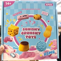 Lot de 5, 6 ou 9 jouets souple à presser en forme d'aliments réalistes, anti-stress ASMR, pour cadeaux - Vente en gros