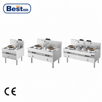 Cuisinière à gaz naturel professionnelle 50 kW en acier inoxydable à brûleur unique pour restaurant chinois, type Wok