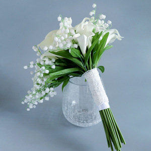 <span class=keywords><strong>Bouquet</strong></span> <span class=keywords><strong>de</strong></span> fleurs artificielles en soie, calla et roses, pour décoration <span class=keywords><strong>de</strong></span> mariage - Product Image 5