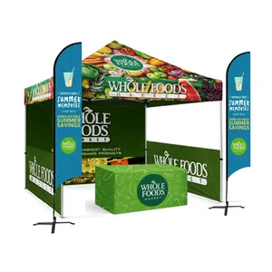 Gazebo 10x10ft telhado padrão americano, ao ar livre, portátil, pop up, design personalizado, cabine de mostrador instantâneo