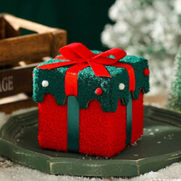 Coffret cadeau de Noël en flanelle de luxe Sac de pomme de Noël Boîtes d'emballage de Noël pour bonbons à la pomme