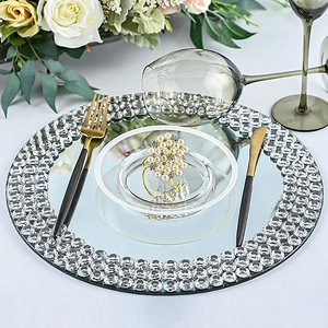 Dekorative Melamine Service Ladesc halen für Zuhause 13 Zoll Silber Essteller <span class=keywords><strong>Diamond</strong></span> Pattern Sparkling - Product Image 2