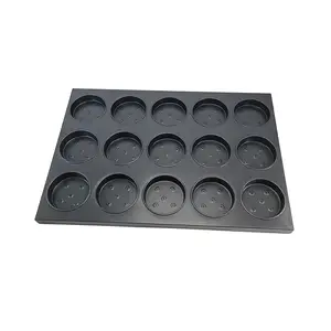 Custom 15-Mold Gealuminiseerde Stalen Jumbo Muffin Lade Anti-Stick Cupcake Pannen Hamburger Broodje Bakplaat