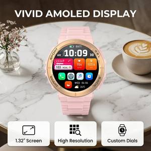 Montre connectée sportive pour <span class=keywords><strong>femme</strong></span> K73, écran AMOLED 1,32 pouces, suivi du <span class=keywords><strong>cycle</strong></span> physiologique féminin, appels, pour <span class=keywords><strong>femme</strong></span> - Product Image 3