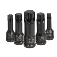 Juego de 16 Puntas de Impacto de Acero al Cromo-Molibdeno de 1/2'' con Punta Torx, Juego de Herramientas Multifuncional