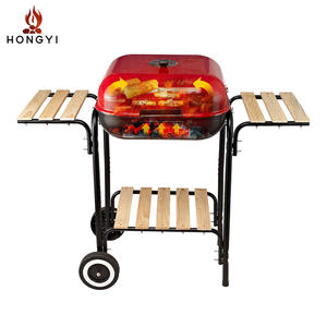 Barbecue au charbon de bois pliable Hongyi pour extérieur avec tables latérales et roues pour le camping et la maison - Product Image 5