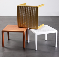 Table de salle à manger carrée en PP imperméable et colorée, best-seller, pour le salon, la cour, le thé et le café