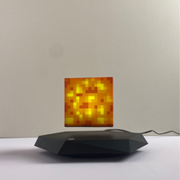 HCNT - Bloque Magnético Levitante con Luz LED de Colores, Rotación de 360°, Botón Táctil - Caja Flotante Creativa para Regalo de Diwali, Decoración Artística