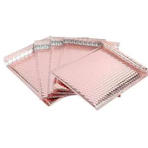 Film plaqué aluminium rose doré épaissi, taille 18cm x 23cm + 4 sacs à bulles, sacs express, sacs d'emballage cosmétique, vente en gros - Product Image 6