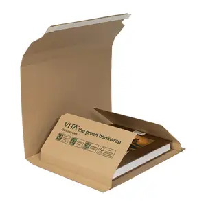 High quality strong hard 2mm E flute corrugated Cardboard Book Wrap Box Twist Mailer box for book packaging