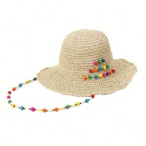 Nouveau Chapeau de Pêcheur Femme Tendance 2025 – Chapeau de Soleil Pliable à Large Bord en Paille Colorée avec Perles - Product Image 5