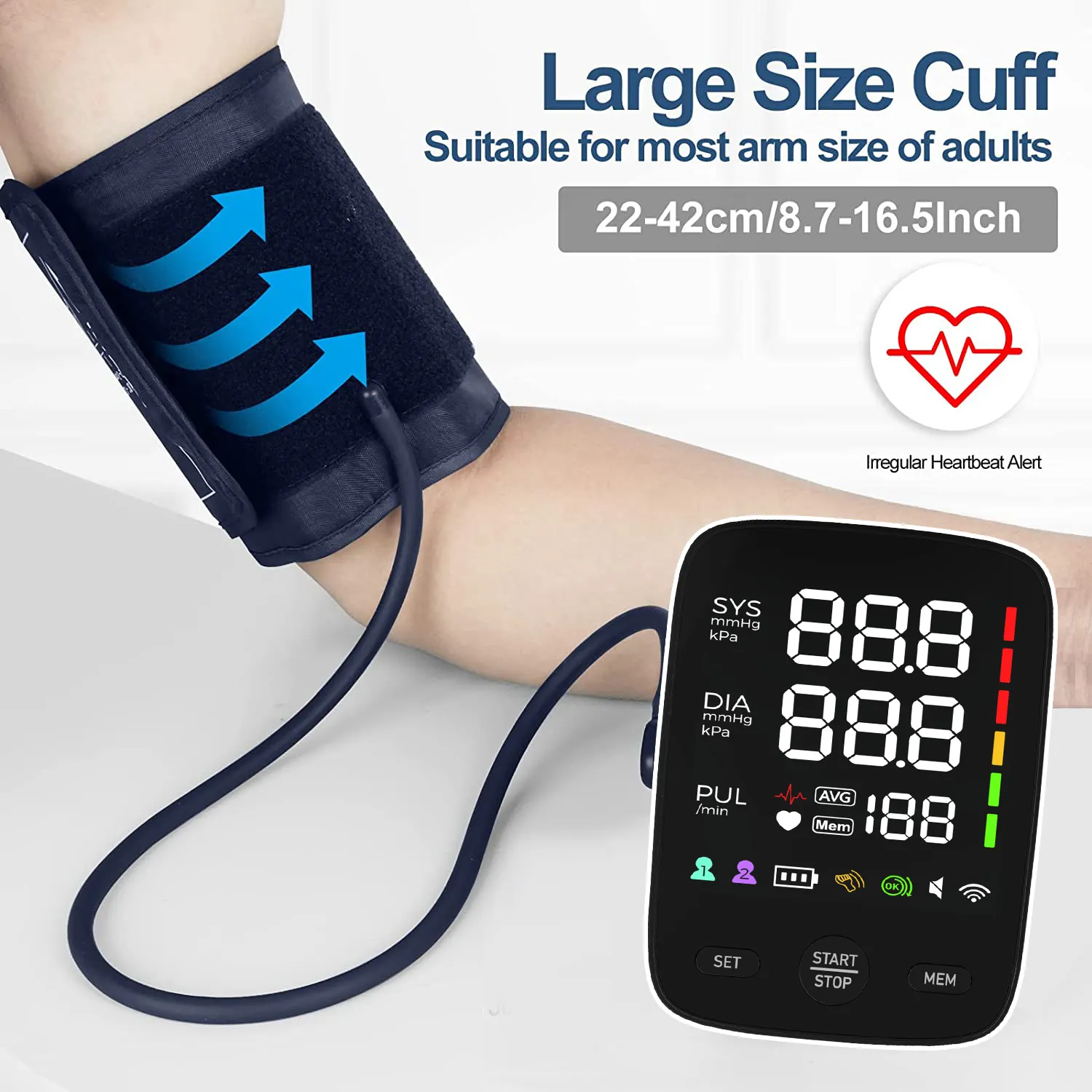 Customization Portable 120 Memory Electronic Upper Arm Automatic Digital Blood Pressure Machine BP Monitor