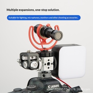 Support de conversion à trois têtes en alliage d'aluminium compatible pour griffe froide et griffe chaude, accessoires pour pan-tilt et éclairage d'appoint, vente en gros - Product Image 2