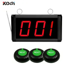 2023 New Wireless Remote Restaurant Waiter Queue Management System With 3 Digits Display and Call Button
