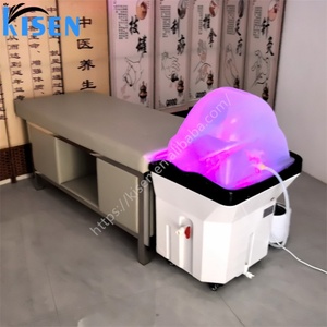 Table de massage Kisen rose, noire et blanche, lit de shampoing pour salon, utilisable avec un bassin de spa pour la tête, matelas réglable de haute qualité - Product Image 6