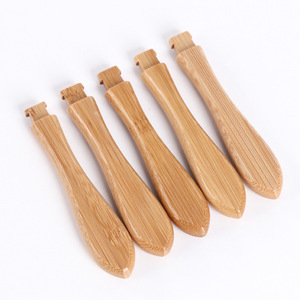Cucharas de silicona con mango de bambú y madera para bebés, tenedores de silicona con mangos de madera maciza - venta al por mayor desde - Product Image 4