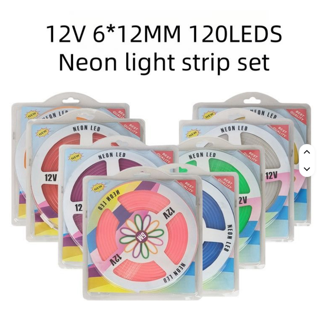 6*12mm DC 12V Silicone Low Voltage LED Strip Light Strings Creative Modeling Flexible Neon IP65 Rated Remote Control 120 5M