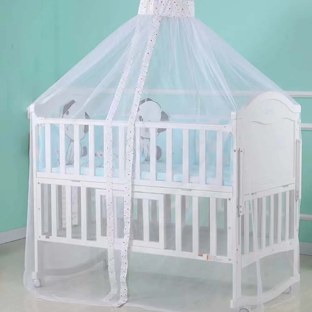 Princesa Lace criança infantil Cama Canopy berço mosquiteiro Redonda Dome Mosquito Netting Cortinas se encaixa Berço Cot