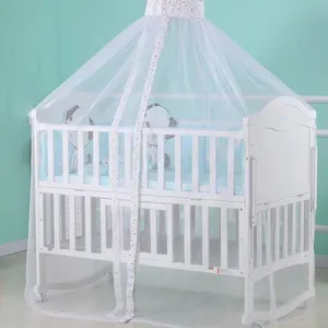 Princess Lace Infant Toddler Bed Canopy Baby Cot Mosquito Net Round Dome Mosquito Netting Curtains Fits Crib Cot