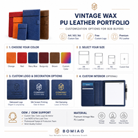 Porte-documents vintage en cuir PU ciré, disponible en plusieurs tailles (A4, A5, A6) avec rabat, idéal pour les réunions d'affaires ou comme cadeau – En stock, directement de l'usine.