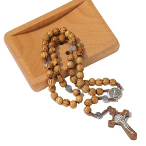 ZD-Cuentas de madera de pino hechas a mano, abalorios de madera de pino hechos a mano de fábrica, con aleación de St.<span class=keywords><strong>Benedict</strong></span> - Product Image 3