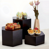Support de buffet en bois OKEY Five Star Hotel, couleur noire, support de présentation de desserts surélevé, luxe pour les fêtes