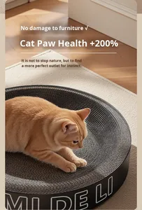 Cama para Gato Branca e Amarela, Arranhador de Papelão Ondulado de Grande Diâmetro, Resistente ao Desgaste e que Não Danifica as Garras - Product Image 6