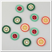 Matériaux pour accessoires capillaires : broderie tricotée, décorations fruitées, tissus patchwork, patchs de réparation pour vêtements, appliques