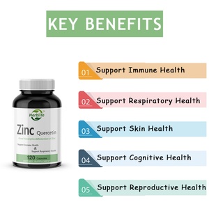 Suplementos de Zinc, 120 Cápsulas Vegetarianas (Sin Gluten, Soya ni Lácteos), Cápsulas de Zinc y Quercetina para Adultos para Apoyar la Salud Inmunológica - Product Image 3