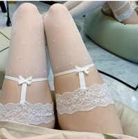 Collants en dentelle tricotés sexy pour femmes, fins, transparents, culottes, couleur unie, élasthanne/nylon