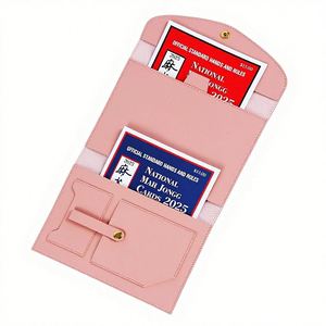 Foldable Pu Leather Mahjong Sleeve Multiple Pockets Phone <b>Wallet</b> Large 17X8.7 Inches Credit Folio Score Card <b>Holder</b> - Product Image 1