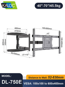 Kaloc-Soporte para <span class=keywords><strong>TV</strong></span> de 600x400mm VESA, base de montaje en pared para televisor, de 40-70 pulgadas, de movimiento completo, para televisor, de x mm - Product Image 2