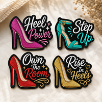 Parches Bordados Personalizados para Zapatos de Tacón Alto, Solución Integral OEM ODM, Insignias de Moda para Marcas de Ropa, Venta al Por Mayor