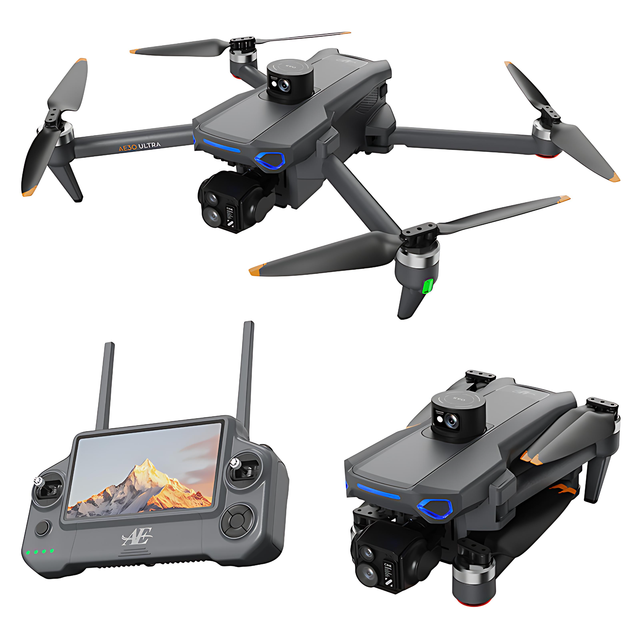 AE30 Prosumer Drones with High-Definition LCD Screen-Controlled Gimbal Long-Range GPS Intelligent Flight-Unmanned Aerial Vehicle