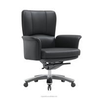 Fauteuil de Direction en Cuir à Dossier Haut, Pivotant et Inclinable, Ergonomique et Luxueux, avec Pieds en Métal et Petites Roues Réglables