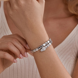 Pulsera de Zirconia con Forma de Serpiente, Diseño Geométrico, Joyería Minimalista para Mujer - Product Image 1