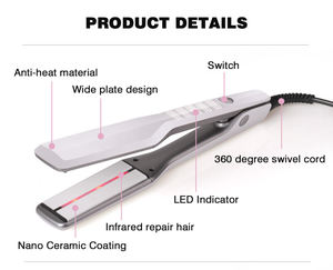 Керамические плоские утюги для волос оптом титановый турмалиновый Профессиональный Выпрямитель для Волос инфракрасный выпрямитель для волос - Product Image 6