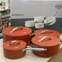 Cuire la vaisselle 8 pièces maison et cuisine batterie de cuisine antiadhésive nouveauté vente chaude ensemble d'ustensiles de cuisine en granit