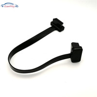 Cable de diagnóstico para coche OBD OBD2 OBDII de 30 cm, 16 pines, tipo plano y delgado, tipo fideos, de 12 V, macho a hembra