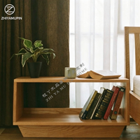 Table de chevet moderne de luxe inclinée en bois géométrique avec étagère ouverte, meuble de chevet flottant, table d'appoint sur socle