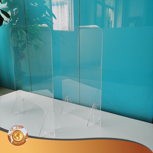 Custom Size Clear Transparent Protective Acrylic Cashier Sneeze Guard With Legs - Product Image 3
