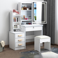 Commode - Commode intégrée et table de toilette. Miroir coulissant. Meubles minimalistes modernes. Avec serrure.