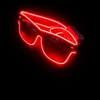 Neon Glowing LED Lunettes Light-Up Flash Clignotant Lunettes Halloween Party Discothèque Noël Pâques Graduation Noir Couleur Sac