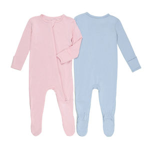 गर्म बिक्री वसंत बच्चे Footie नरम बच्चे को कपड़े लंबी आस्तीन नवजात कपड़े बांस विस्कोस जिपर बच्चे Romper - Product Image 2