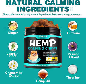 Oimmal Herbal Extract <span class=keywords><strong>Hemp</strong></span> Pet Suplemento Dog Calming Mastiga Private Labels Calming Pet Food Calming Treats para Cães - Product Image 3