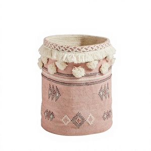 Moroccan Style Designer HandWoven Storage Basket Kids Foldable Basket Cotton Flat Weave Technique Direct Factory ITHL Uttar - Product Image 1