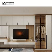Armoire modulaire personnalisée en bois pour dressing, Australie Nouvelle-Zélande, rangement multifonctionnel avec tringles de suspension, tiroirs et compartiments organisateurs