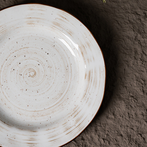Plato de Porcelana Redondo Blanco Texturizado de 9 Pulgadas con Logotipo Personalizado al por Mayor de P&T para Restaurantes y Hostelería - Product Image 3